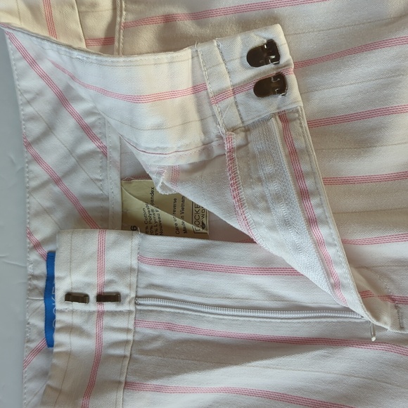 Dockers Women Striped Capri Pants 16 White Pink - Picture 5 of 13